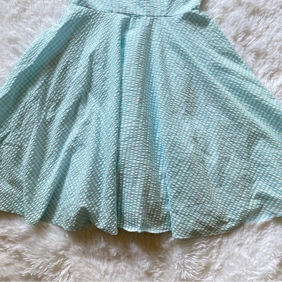 Vintage retro 50s style dress circle skirt - blue gingham - Picture 4 of 14